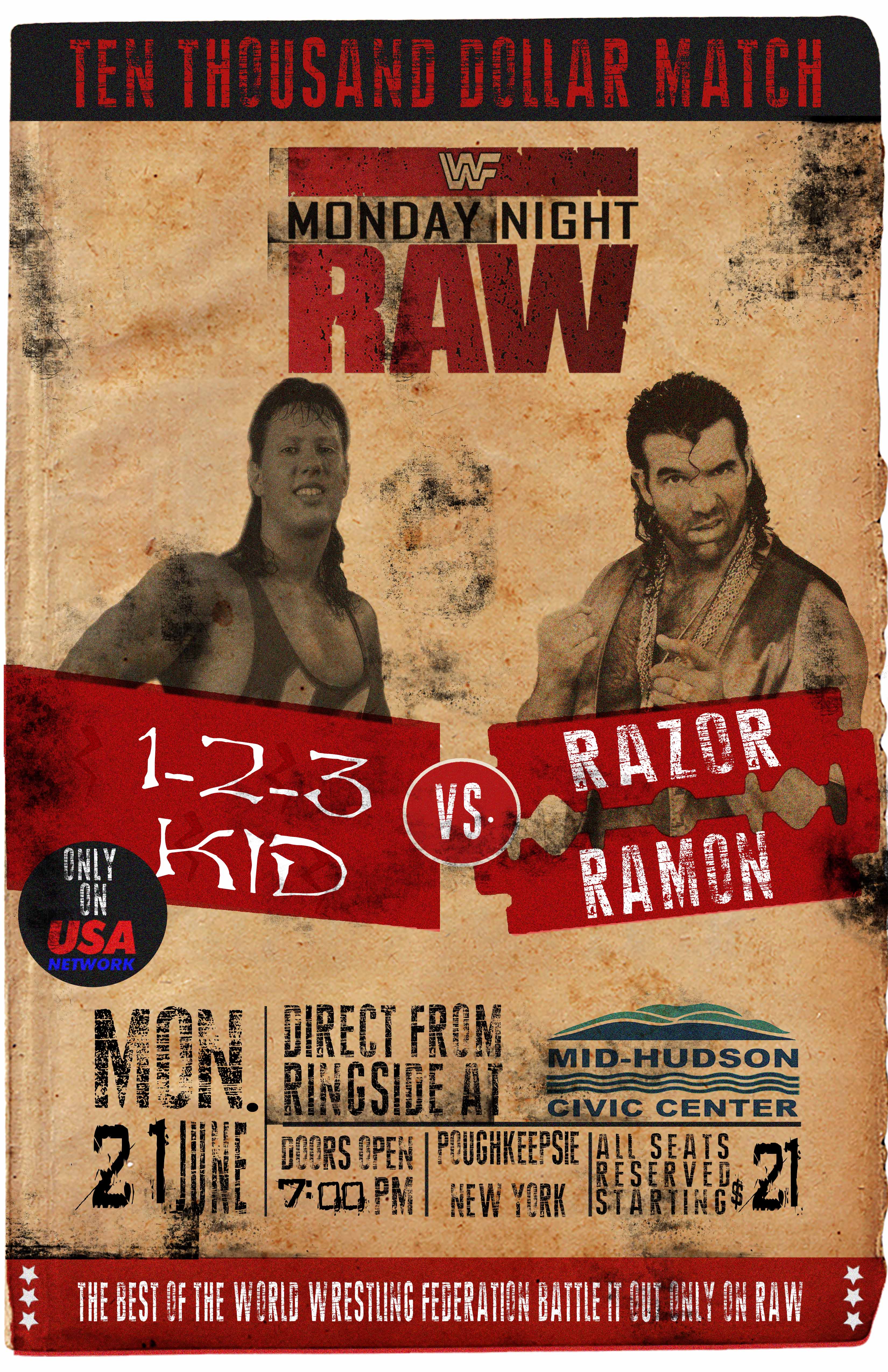 123 Kid Vs Razor Ramon Razor Ramon Vs. 123 Kid Ten Thousand Dollar Match Monday Night Raw Pos ...