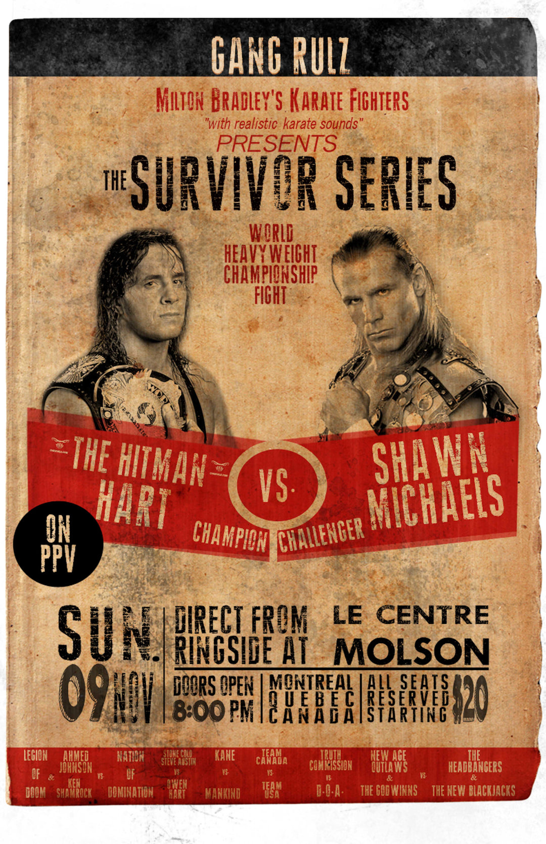 Survivor Series 1997 Montreal Screw Job Wrestling Poster