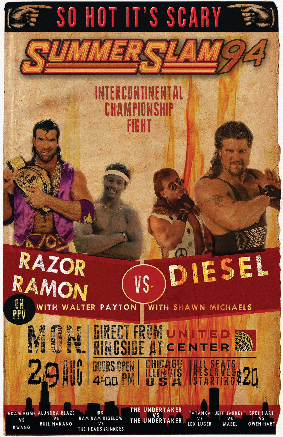 Razor Ramon Vs Diesel SummerSlam 1994 Wrestling Poster