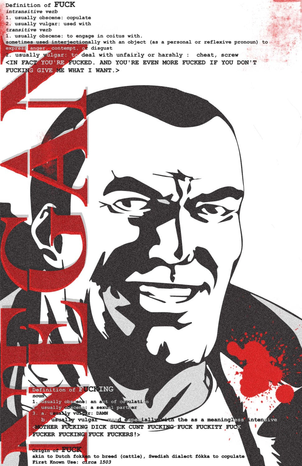 Negan The Walking Dead Book Poster F Word Definition